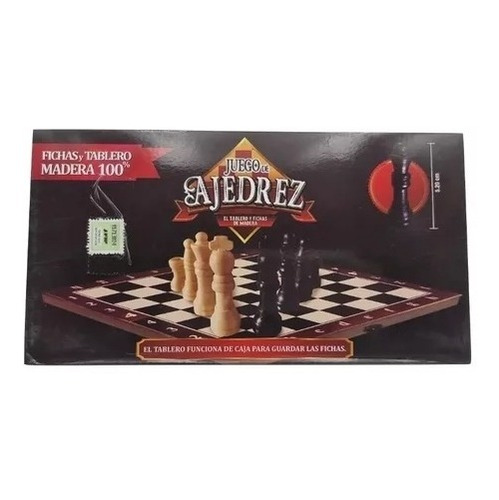 Juego De Ajedrez Tablero Y Fichas De Madera Chico 26 X 26 Cm