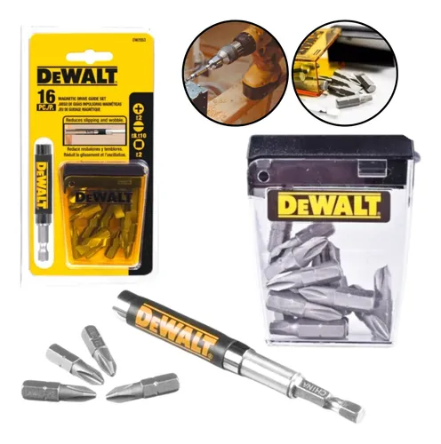 Jogo De Bits Com Guia Magn tica 16 Pe as Dw2053 Dewalt Ponta