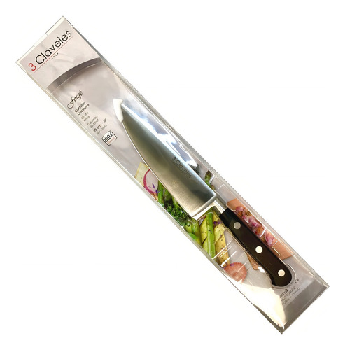 Cuchillo Cocinero 15 Cm Forjado Forge 3 Claveles 1562 Color Mango Negro