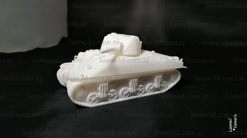 Tanque M4 Sherman Americano, Escala 1/43, Color Blanco