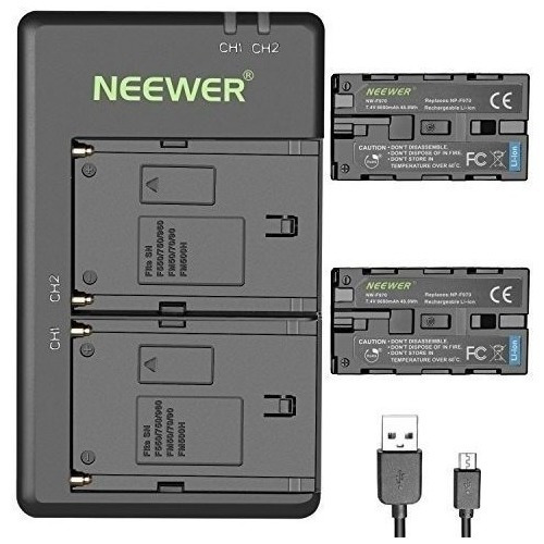 Neewer 2pack 6600mah Liion Bateria De Repuesto Con Cargador 