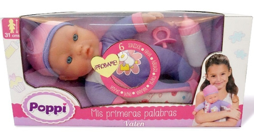 Bebe Que Habla Y Rie Incluye Chupete Mamadera Sonidos Poppi