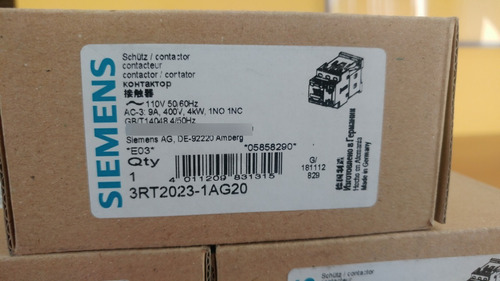 Contactor Trifasico, 3 Polos, 9a, 4kw, 400v Siemens