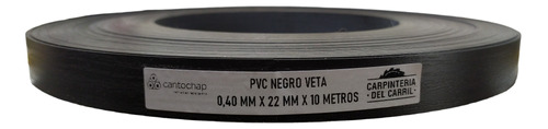 Tapacanto Pvc Negro Veta 0,40 Mm X 22 Mm X 10 M S/ Pegamento