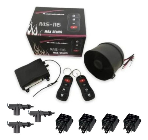 Alarma Para Auto Audiobahn Ms116+3 Seguros Y 4 Relevadores