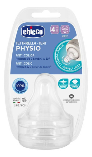 Tetina De Silicona Chicco Repuesto X2 Bebe Flujo Well-being