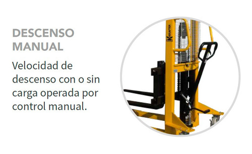 Apilador Manual Carga 1000kg 3mts Uñas Hidraulico Tecnodeliv