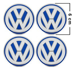 Jgo Tapones De Centro De Rin 14 Azul Grande Para Volkswagen