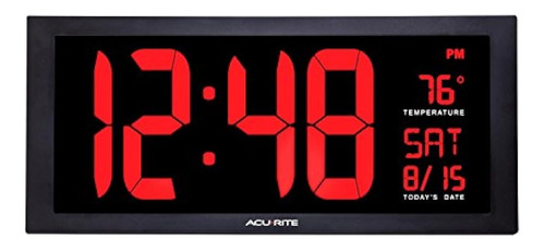 Acurite 75100 Reloj De Pared Led Digital Grande De 18  Con F