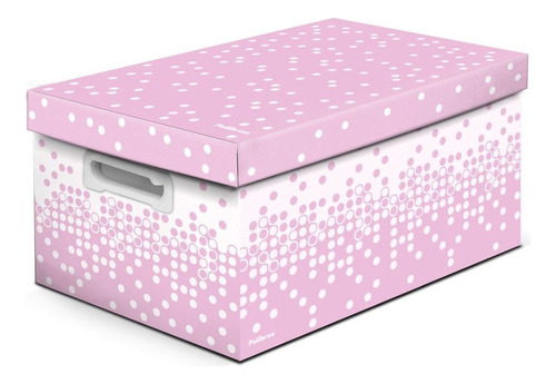 Caixa Organizadora Dec Dots Rs Pastel Gd 43x31x24cm Polibras