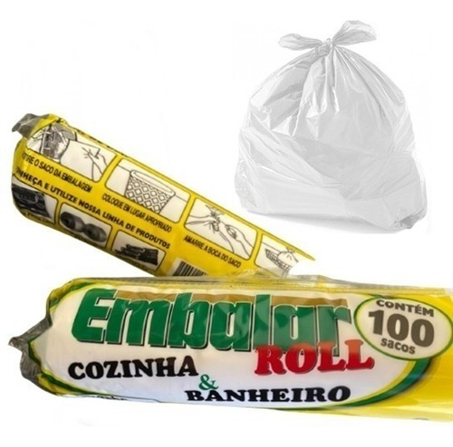Kit 10 Sacos De Lixo 10l Cozinha Banheiro Rolo Branco 100 Un