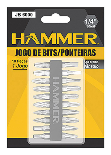 Jogo Ponteira Hammer Fend/ph 10pc Jb6000