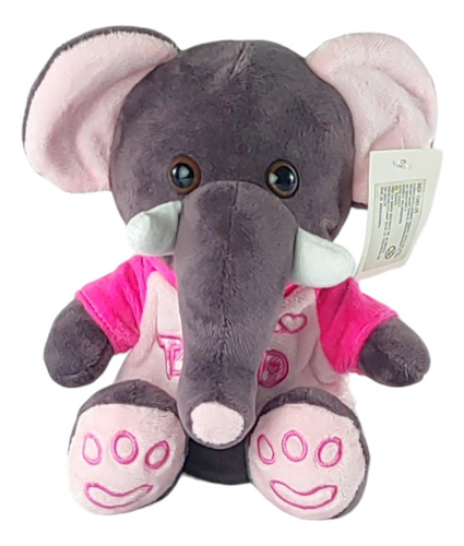 Peluche Elefante Bebe Rosa Mide 20 Cm 