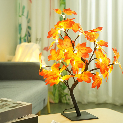 Usb Luz De Noche Led Árbol De Arce Luz Dormitorio Sala De