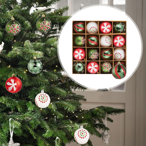 16 Bolas De Navidad, Adornos A Granel, Brillantes,