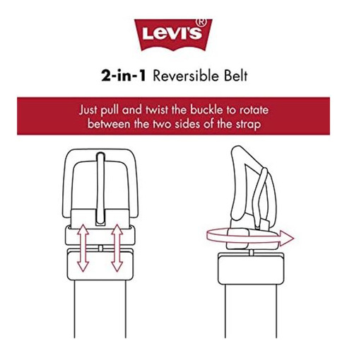 Levis Cinturón Casual Para Jeans Con Hebilla Giratoria Dos