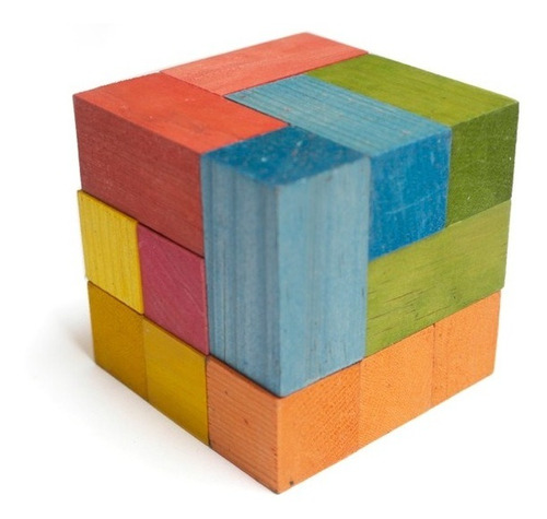Cubo Soma Puzzle Madera Colores Oficiales Pack 2 Pzs 