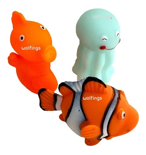 Imagen 9 de 10 de Juego De Pesca 3 Chifles Y Red Juguete Para El Baño Bebe