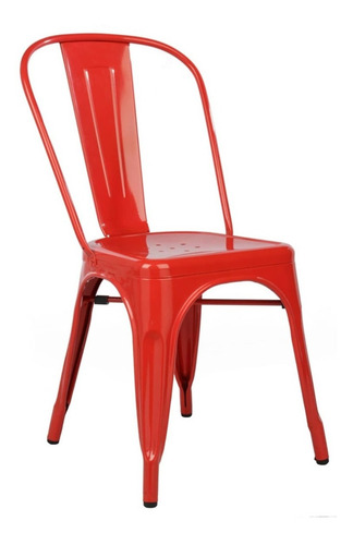 Silla Metal Tolix Ancora Comedor Bar Roja