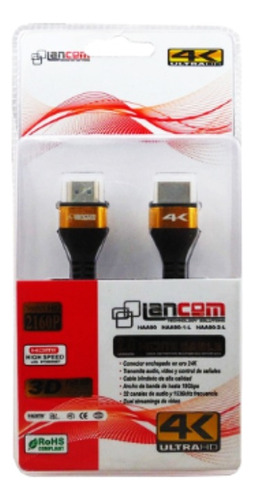 Cable Hdmi 2.0 De 1 Metro Lancom Ultra Hd 4k Slim Delgado