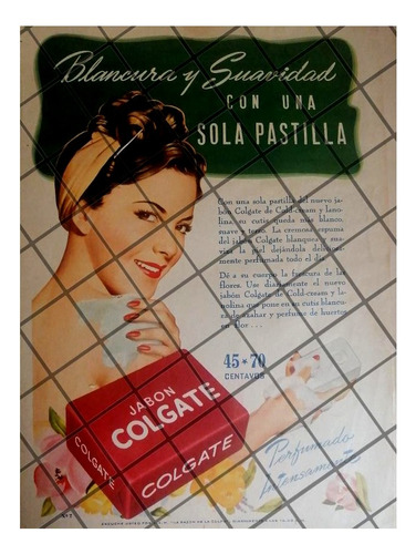 Cartel Publicitario Antiguo Jabon Colgate 1946 /6