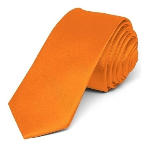 Kit 20 Gravatas Slim Fit Casamento, Padrinhos, Formatura Cor Laranja