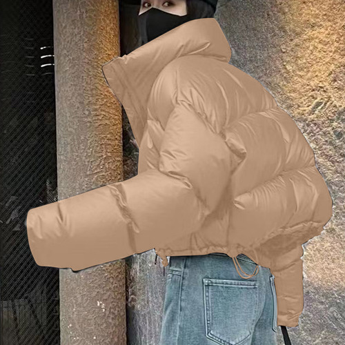 Chaqueta A La Moda Para Mujer Con Bolsillo Con Cremallera, Abrigo Largo De Invierno