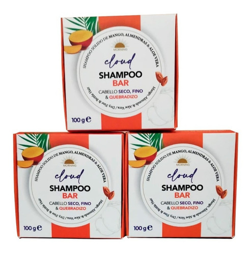 Paq De 3 Shampoos  Sólidos Para El Cuidado Del Cabello 300g