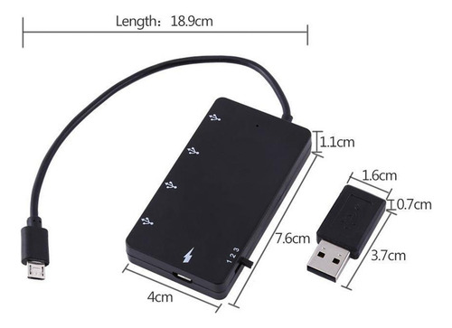 2 Pieza Micro Usb Otg Hub Adaptador A Micro