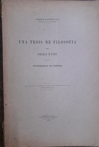 3849 Una Tesis De Filosofía Del Siglo Xviii En La Un De Cord