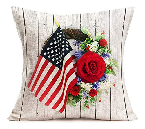 Juego De 4 Fundas De Almohada Para El Día De La Independenci