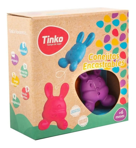 Conejitos Encastrables Juegos De Goma - Tinko Color Multicolor