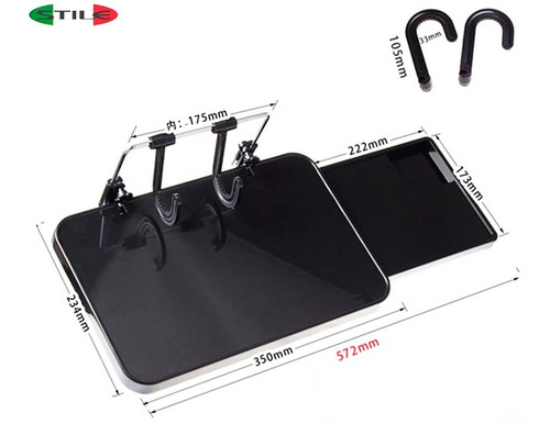 Imagen 6 de 9 de Mesa Bandeja Auto Multiuso Plegable Extensible Ideal Viajes