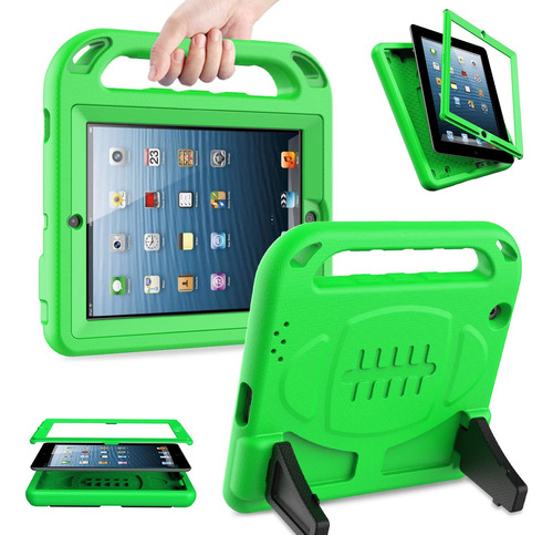 Funda Para iPad 2, 3, 4 Antigolpes, Con Función Atril/verde
