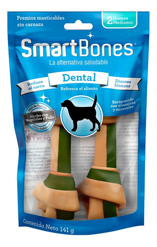 Mordedor Ossinho P/ Cachorro Smartbones Dental Médio 2 Un