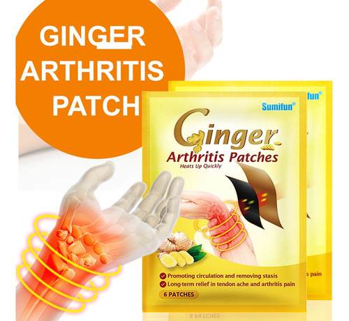 Parche Alivio De Artritis Con Jengibre 12 Parches 2 Bolsas