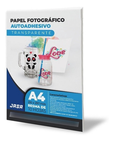 Papel Fotográfico Autoadhesivo Transparente X10 Hojas