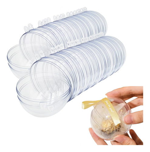 20 Esferas Transparentes Rellenables 8 Cm Para Decoración Na