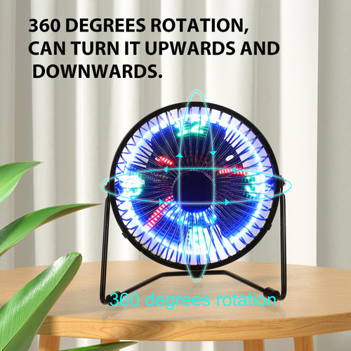Mini Reloj Led Usb De Escritorio Con Ventilador De Refrigera