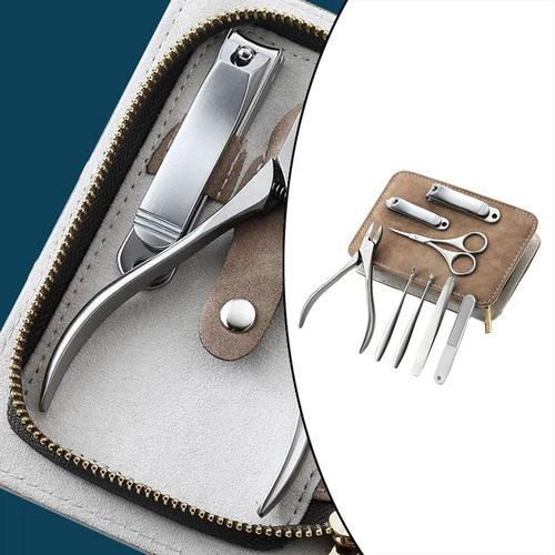 Herramientas Para Cortar Uñas Estuche De Pu De Viaje Kit A