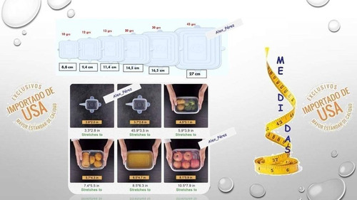 Imagen 3 de 5 de Set De 6 Tapas Elásticas Flexibles- 1paq.x6$ O 1paq.10$