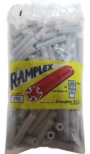 Ramplug Plastico Gris 1/2 100 Unidades