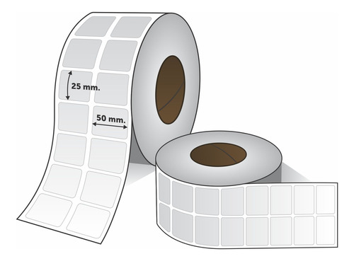 Rollo Etiquetas Papel Termico Autoad 50x25 Mm X10000u. 2b