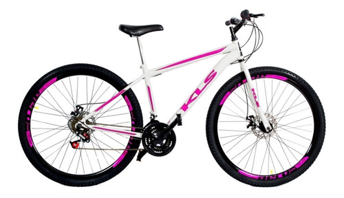 Bicicleta Aro 29 Kls Câmbios Importados Freio À Disco Cor Branco/Pink