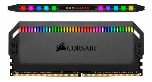 Memoria RAM Dominator Platinum RGB gamer color negro 32GB 4 Corsair CMT32GX4M4Z3200C16