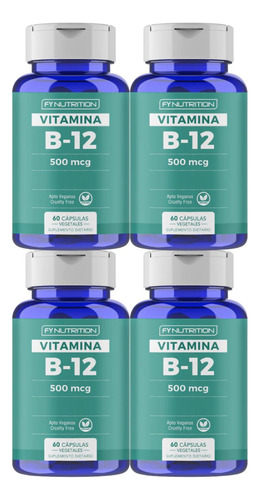 Pack X4 Fynutrition Vitamina B12 500mcg 60 Capsulas