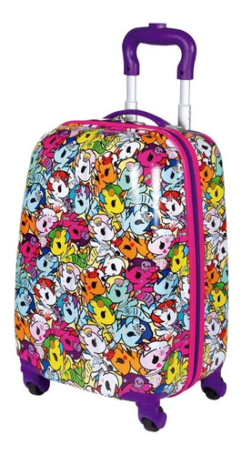 Imagem 3 de 10 de Kit Malinha Mala De Bordo Tokidoki Unicórnio 4 Rodinhas 360°
