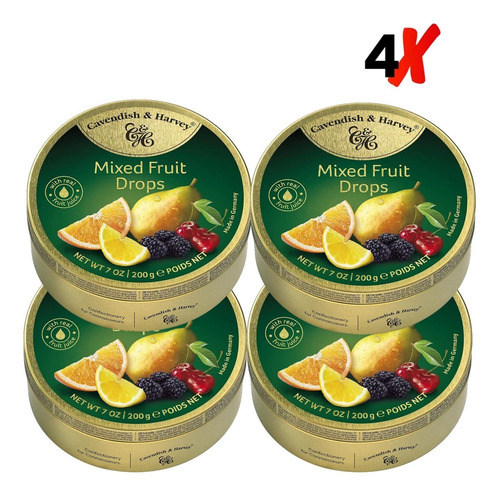 Bala Cavendish & Harvey Mixed Fruits Drops 200g (4x)