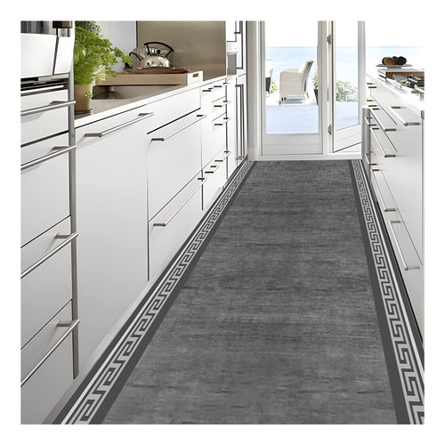 Alfombra Pasillo Cocina Color Gris Area Para Interior Baño :