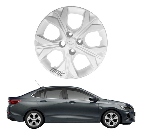 4x Calota Onix 2020 A 2025 Aro 14 Prata 378cb
